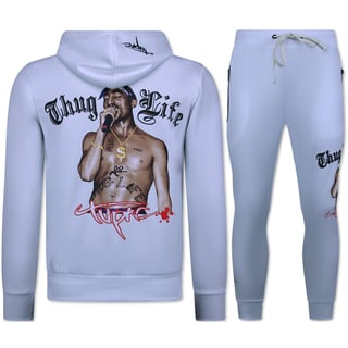2Pac Joggingpak Heren - Tupac Trainingspakken Heren - Huispak Heren Volwassenen - 3390 - Wit