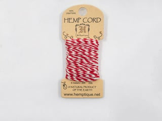 Hemp Cord  6m & 3m - Red/White