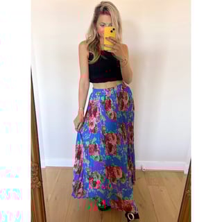 New Floral printed - Summer Skirt BLUE