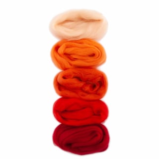 Europese Merino Lontwol 50 Gr Kleurset 2 Orange/Red