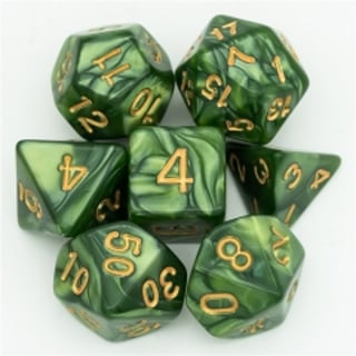Dice Poly Marbled Green