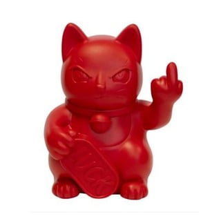Beeld Lucky Cat Fuck You Rood 23x27cm