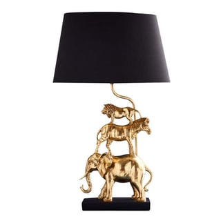Tafel Lamp Safari Goud Zwart 44x71cm Set Met Kap