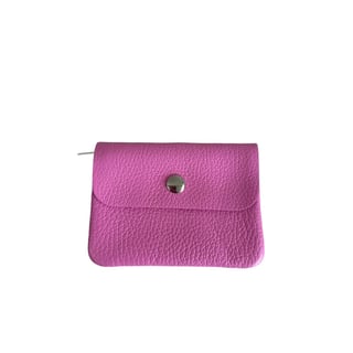 Leather Purse with Zipper Blush