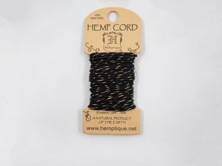 Hemp Cord  6m & 3m - Metallic Black/Gold