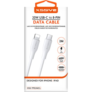 Xssive TPE Serie 20W Type-C to 8 Pin Cable 2m - Wit