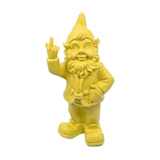 Beeldje Kabouter Fuck You Geel 20cm