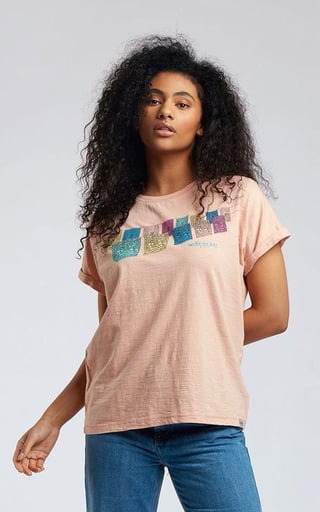 T-Shirt Sunrise Free Tibet - Color: Peach - Size: L