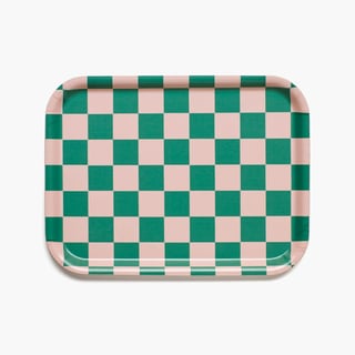 Blu Kat Dienblad Peach/tulip Checker Rechthoekig 27x20cm