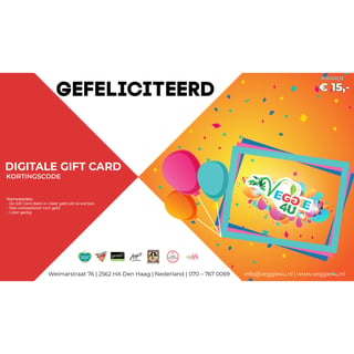 Veggie 4U Digitale Gift Card Gefeliciteerd 15,-