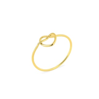 Silver Braided Heart Ring - Size 7 / Gold Plated Silver