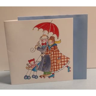 Birgitta Cards Dubbele Kaart Opa en Oma Onder De Paraplu