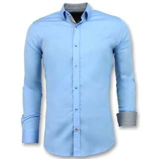 Slim Fit Overhemd Mannen - Blanco Blouse - 3040 - Licht Blauw