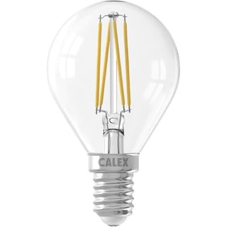 Calex Led Full Glass Filament Ball-Lamp 220-240V 3,5W 350Lm E14 P45, Clear 2700K Cri80 Dimmable, Energy Label A++