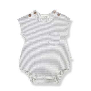 1+ In The Family S.Sleeve Romper Smoky-Ivory Jacques