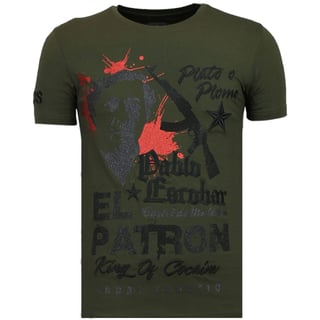 El Patron Pablo - Rhinestone T-Shirt - Khaki