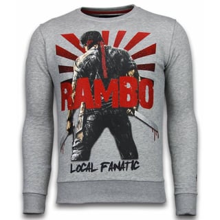 Rambo - Rhinestone Sweater - Licht Grijs