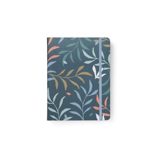 Refillable Hardcover Notebook A5 Lined - Botanical blue