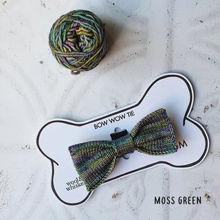Hand-Dyed Dog Bow Tie Collection - Moss green