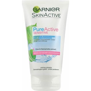 Garnier SkinActive Sensitive Zeepvrije Gezichtsreinigingsgel - 150 Ml Pure Active Sensitive Anti-Onzuiverheden
