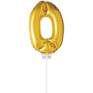 Folie Ballon ''0'' 40cm Met Stokje
