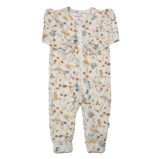 Wollen Jumpsuit Botanic 2 in 1 Voetjes- Ecru (Joha)
