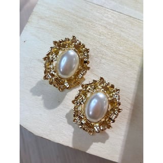 Gold Pearl earrings - Shir - 1 maat