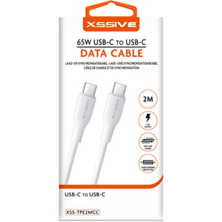 Xssive TPE Serie 65W Type-C to Type-C Cable 2m - Wit