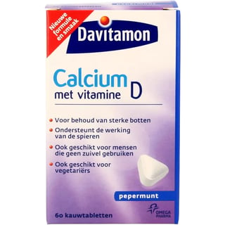Davitamon Calcium + D Pepermunt 60st 60