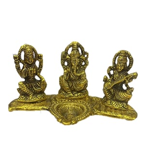 Maa Laxmi, Ganesha & Saraswati Idol (Brass)