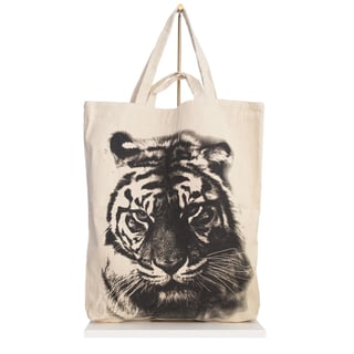 Tote Bag Jungle Green - Black Tiger Head