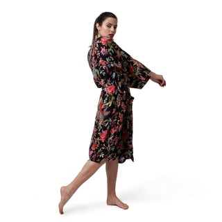 Kimono Royal Paradise Black Viscose One-Size