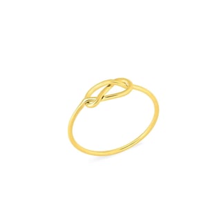 Silver Knot Ring - Size 6 / Gold Plated Silver