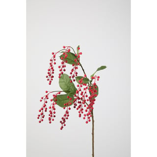 Kunstbloem Tak Met Rode Bessen Berry Spray 102cm