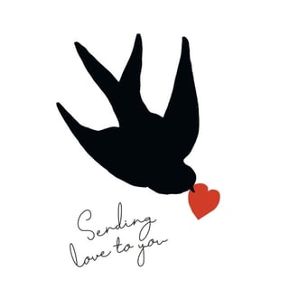 Context Cards Gevouwen Kaart- La Vie Est Belle Sending Love Vogel