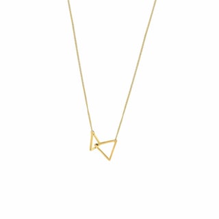 Rose Gold Plated Necklace with Double Triangle - Gold Plated Brass