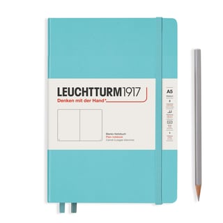 Leuchtturm medium plain notebook (A5) hardcover - 14.5 x 21cm / aquamarine