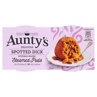 Aunty's Spotted Dick Steamed Puds 2 Pack 190g