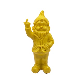 Beeldje Kabouter Fuck You Geel 15cm