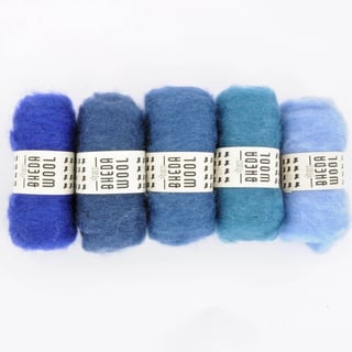 Bhedawool 25 Gram Set Van 5 Kleuren Blauw (Witte Engel)