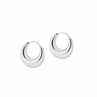 Gold Plated Bold Hoop Earrings - Sterling Silver / Silver