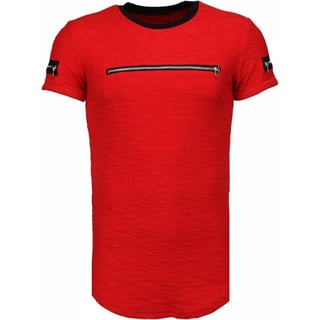 Exclusief Zipped Chest - T-Shirt - Rood
