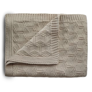 Mushie Knitted Blanket Honeycomb Beige