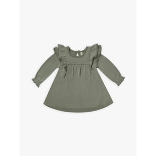 Longsleeve Flutter Dress - Basil