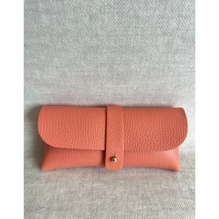 Leather Case Sunglasses - Salmon Pink
