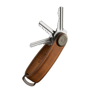 Orbit key organiser crazy horse leather - Chestnut Brown