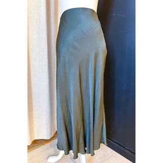 Green Satin Skirt - New! - OneSize