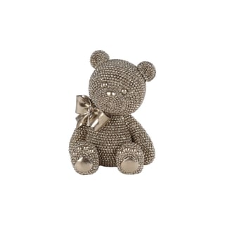 Beeldje Teddy Beer Brons Met Strass Glitter 13x10x8cm