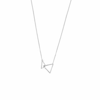 Rose Gold Plated Necklace with Double Triangle - Silver Plated Brass