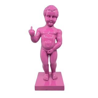 Beeld Manneken Pis Fuck You Roze 20x45cm